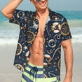 thumbnail image 7 of Kll Men'S Hawaiian Shirt Short Sleeve Button Down Beach Shirts-Nautical, 7 of 7