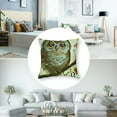 thumbnail image 5 of Animal Throw Pillow Cushion Cover, Little Birds Owl Worm and Sparrow and Flowers with Thank You Words Artwork Print, Decorative Square Accent Pillow Case, Green, 5 of 7
