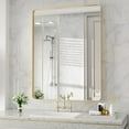 thumbnail image 6 of PAIHOME Gold 30x40" Rectangle Metal Wall Mirror, Bathroom Mirrors for Over Sink,Rust-Proof Stainless Steel Frame, 6 of 9