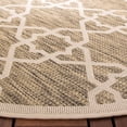 thumbnail image 3 of SAFAVIEH Courtyard Carol Geometric Indoor/Outdoor Area Rug, 6'7" x 6'7" Round, Brown/Beige, 3 of 9