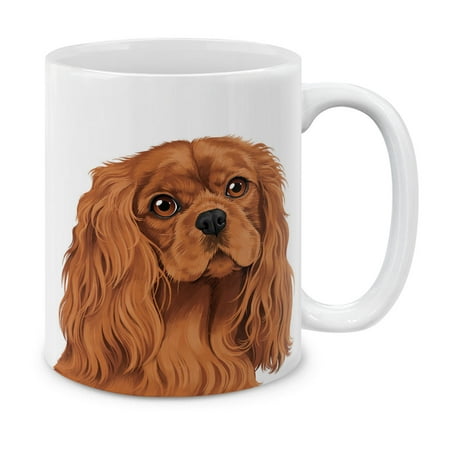 

MUGBREW 11 Oz Ceramic Tea Cup Coffee Mug Ruby Cavalier King Charles Spaniel Dog