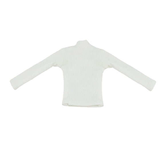 Yinanstore Vêtements de Figurine Articulée 1/6 Chandail Tricoté à Col Montant Modèle Accessoire de Costume Vêtements de Poupée à Manches Longues pour Figurine Masculine de 12 Pouces Blanc