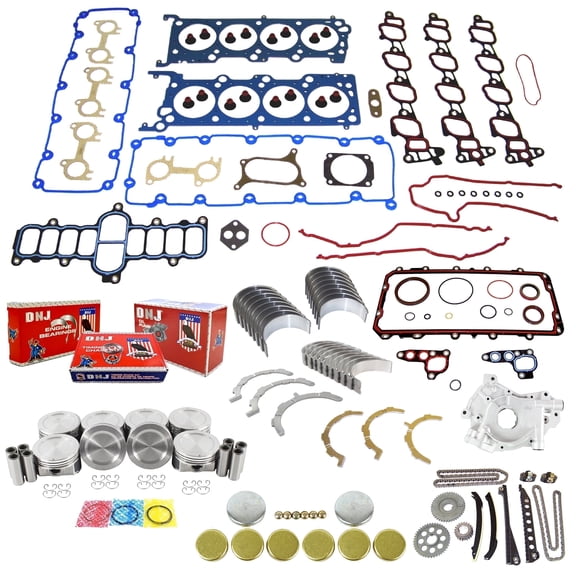 DNJ EK4170BM Master Engine Rebuild Kit Fits Cars & Trucks 2002-2005 Ford E-150- Econoline E-250-Econoline E-350 Excursion Expedition F-150 F-250 Super Duty F-350 Super Duty 5.4L SOHC V8 16V VIN L