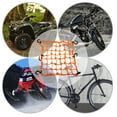 thumbnail image 4 of 1 Pcs 40x40cm 49 Holes Motorcycle Luggage Cargo Net Storage Bag with 6 Hooks Stretchable Orange, 4 of 6