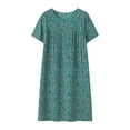 thumbnail image 3 of Hontri Nightgowns for Women, Women'S Cotton Silk Short Sleeved Loose Fitting Home Dress Pajama Dress Green One Size, 3 of 5