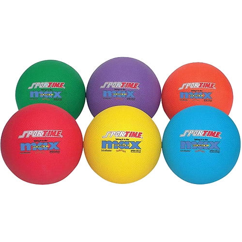 Sportime Max Playground Balls, 8-1/2 Inches, Multiple Colors, Set of 6