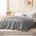 thumbnail image 3 of Throw Blanket Grey - Versatile Soft Warm King Size Blanket Fluffy Extra Large, 3 of 7