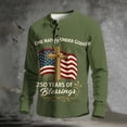 thumbnail image 5 of 250 Anniversary Usa Shirt for Mens Long Sleeve American Flag Graphic T Shirts Patriotic Henley Button Raglan Tees Tops Casual Lightweight Clothes, 5 of 6