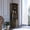 Brown, variant on Corner bar cabinet featuring eight bottle cubbies two open shelves and wine glass rack for practical storage in man caves