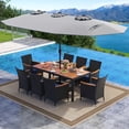 thumbnail image 4 of Costway 11 PCS Patio Wicker Dining Set with Double-Sided Outdoor Umbrella 8 Stackable Chairs, 4 of 9