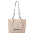 thumbnail image 2 of Bolsa de hombro de paja con letras para mujer de Ehuebsd mano de gran capacidad tejido a mano para playa y vacaciones informal, 2 of 9