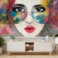 thumbnail image 3 of Idea4wall 5pcs Street Art Colorful Graffiti Hip Hop Girl Stick Wallpaper Removable Wall Murals Large Wall Stickers for Home Decoration, 72"x120", 3 of 5