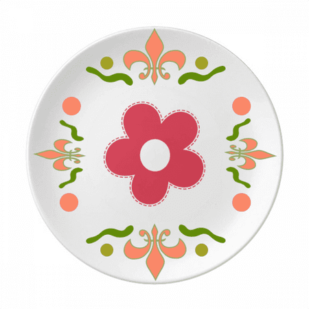 

Red Flower Cartoon Art Deco Fashion Flower Ceramics Plate Tableware Dinner Dish