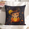 thumbnail image 6 of Cute Halloween Cat Linen toss pillowcase Decoration pillowcase Gift preferred 24x24" Cushion cover 1 set Sofa pillowcase Sofa bedroom living room car, 6 of 8