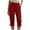 Wine, variant on Bloomae Womens Cargo Capris with Multi-Pockets Loose Fit Casual Button High Waist Side Bowknot Capri Pants Dressy Lightweight Ladies Baggy Sweat Short Pants for Hiking