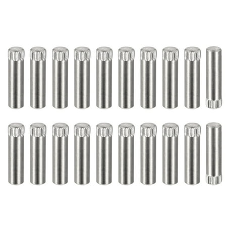 

5x18mm 304 Stainless Steel Dowel Pins 20 Pack Knurled Head Flat End Dowel Pin