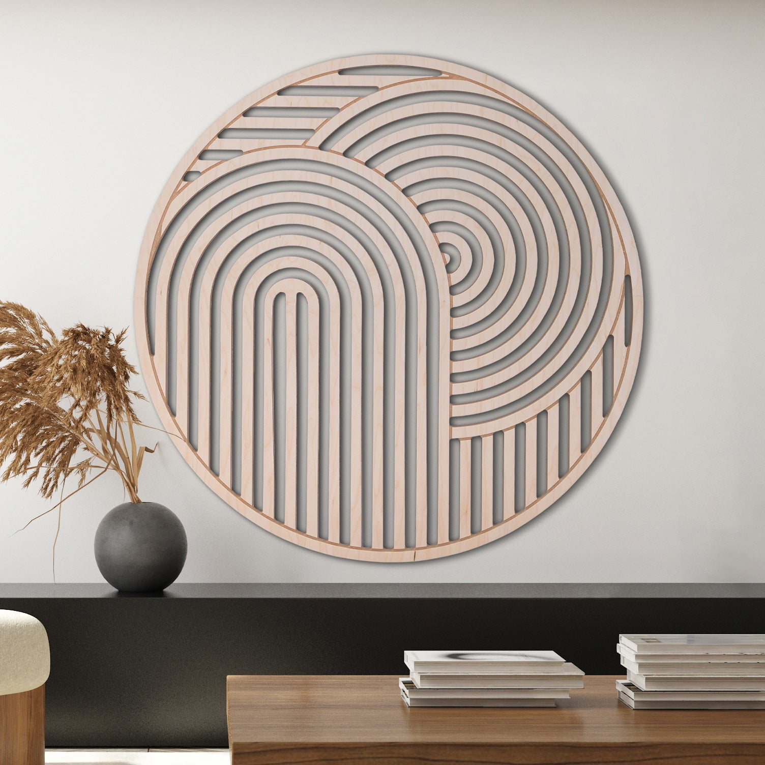 Round Geometric Wood Wall Art- Large Abstract Wooden Wall Art- Moden Wooden  Wall Hanging- Boho Wood Wall Decor Panel- Rustic Wood Wall Panel -  Walmart.Com