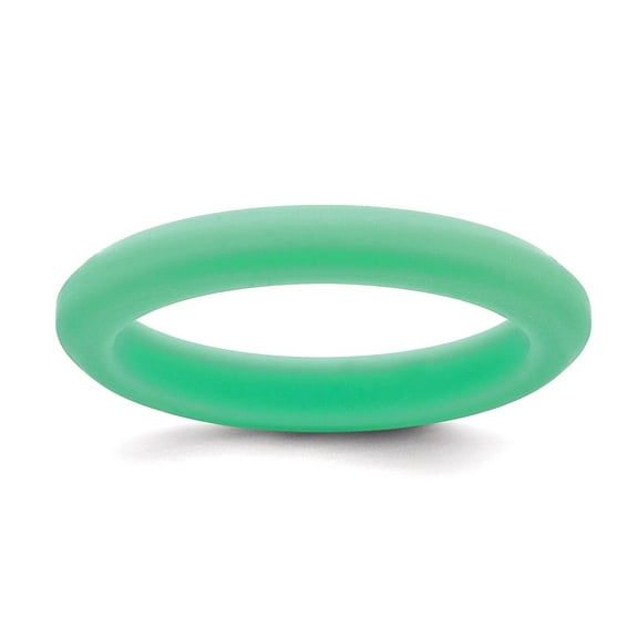 Silicone Green 3mm Round Band Size 8 Ring for Women and Men