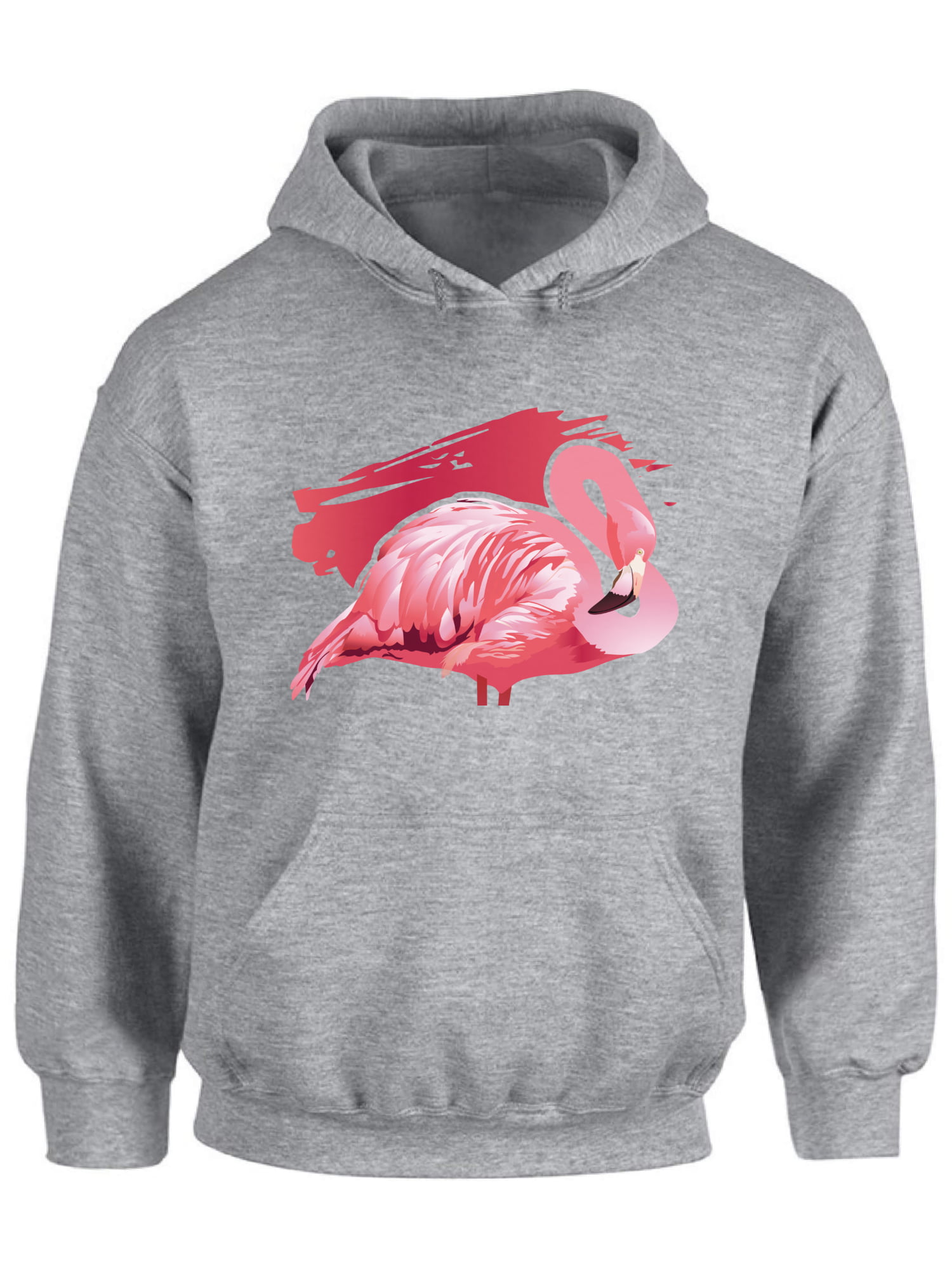 Pink Hand-Drawn Flamingos Womens Getaway Cropped Hoodie Sweatshirt 