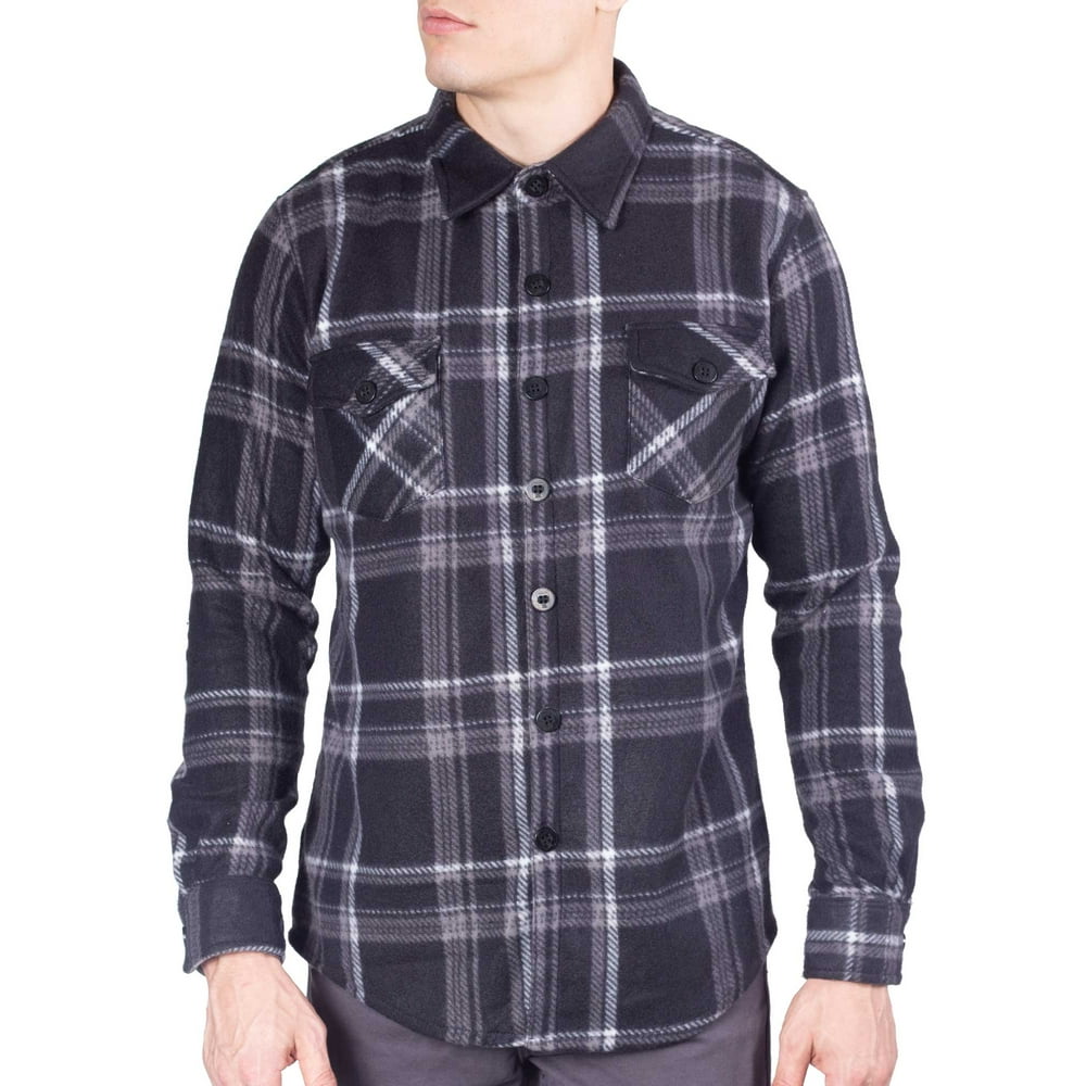 Visive - Visive Flannel Big Shirt For Men Long Sleeve Plaid Button Down ...