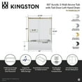 thumbnail image 5 of Kingston Brass KVTAM6032L210 60-Inch Acrylic Rectangular 3-Wall Alcove Tub Combo with Tub Door (Left Hand Drain) in White/Matte Black, 5 of 9