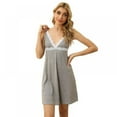 thumbnail image 6 of FNNMNNR Women Sling Nightdress Backless Lace Deep V Neck Above-Knee Sleepwear Nightgowns, 6 of 7