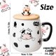 thumbnail image 2 of Cute Cow Coffe Mug with Cover and Spoon, Ceramic Cow Coffee mug, 420ml Kawaii Cow Mugs, 3D Animal Cow Mug Prefect Gifts For Boys Girl Women Kid (Angry, 2 of 4