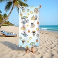 thumbnail image 7 of Summerween Skeleton Beach Towel, Cute Chilling Skeleton Print with Rubber Duck & Beach Ball, Quick Dry Lightweight Towel for Beach Pool, 29x58in, 7 of 7
