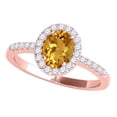 thumbnail image 1 of Engagement Rings for Women 2.50 Carat Diamond and Oval Shaped Citrine Ring prong 10K Rose Gold, 1 of 5