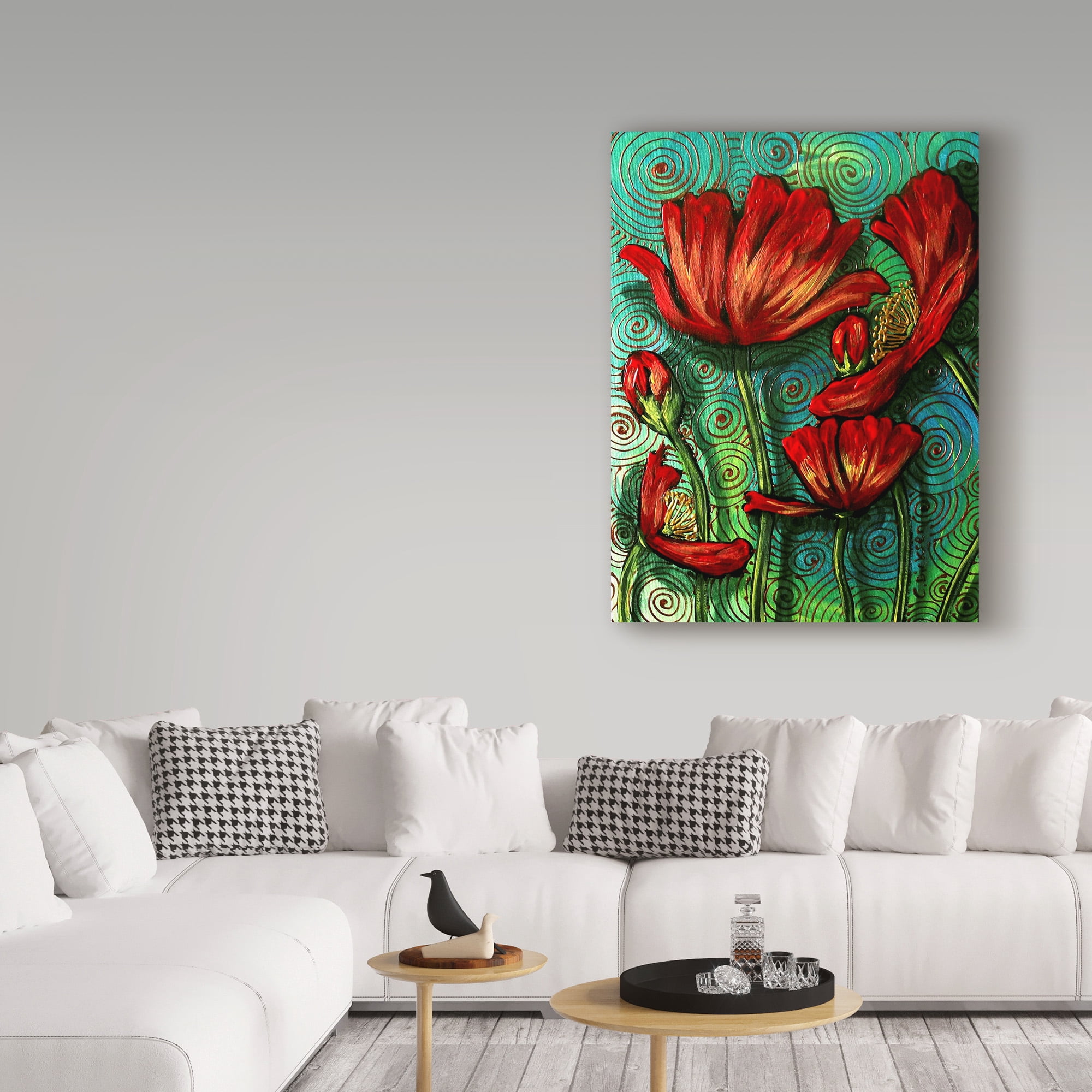 Trademark Fine Art 'Red Poppies 1' Canvas Art by Cherie Roe Dirksen