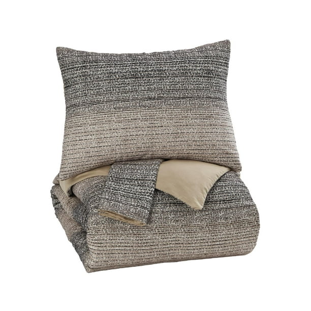 Signature Design by Ashley Arturo Natural/Charcoal Queen Duvet Cover