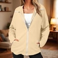 thumbnail image 2 of hlysgo Women's Casual Jacket Biker Moto Loose Fit Comfort Coat Lightweight Fall Bomber Outerwear Tops Khaki,M, 2 of 5