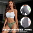 thumbnail image 4 of Thongs for Women - Tropical plants green No Show Seamless Womens Thongs Underwear, Soft Stretch G String Thongs for Women,Cuteness Ladies Thong Bikini Panties Briefs, 4 of 5