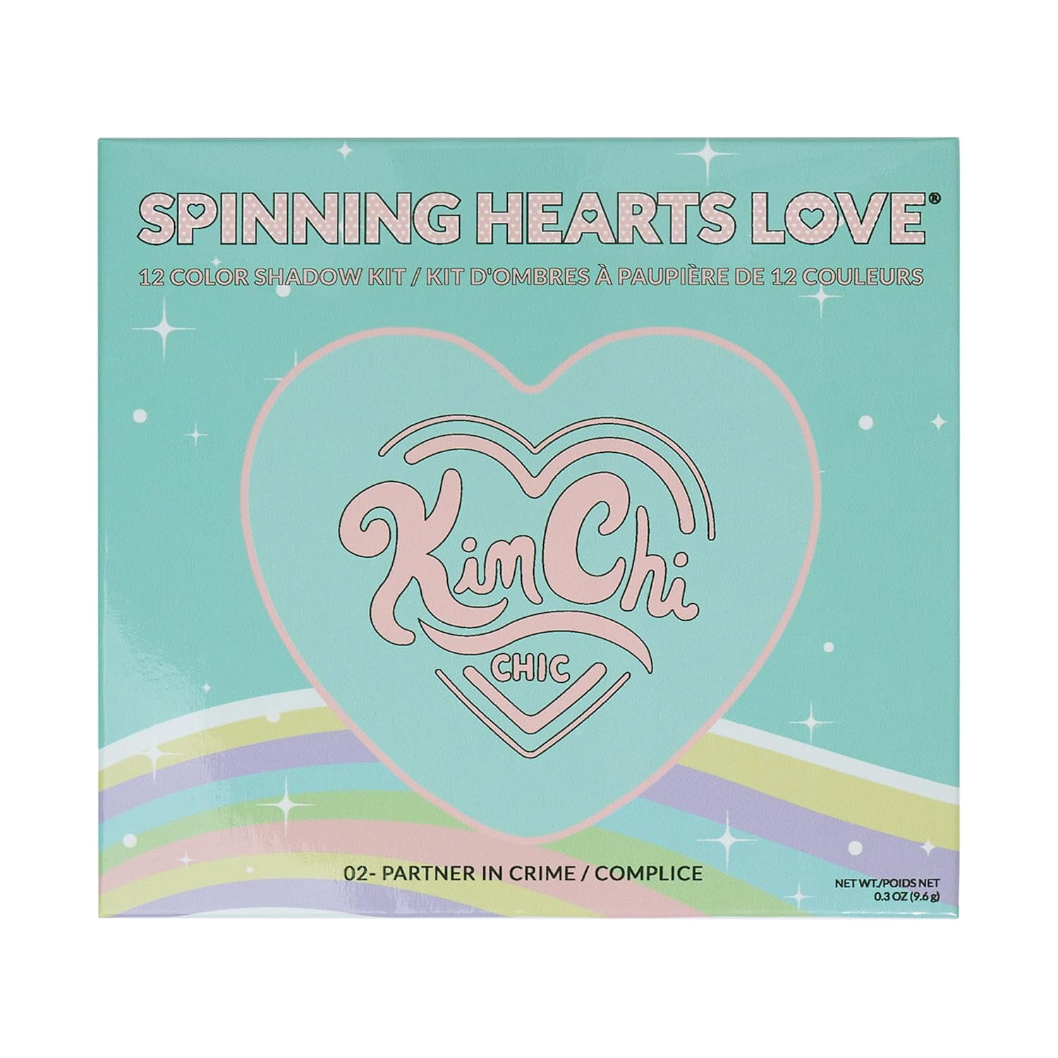 KimChi Chic Beauty Spinning Hearts Love Eyeshadow & Pigment Palette - 12 Shades for Soft Glam to Bold Looks, Long Lasting, Blendable, Cruelty Free, Partner in Crime 0.3 oz