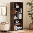 thumbnail image 3 of 5-Tier Open Bookshelves and Bookcases Set of 2, Farmhouse Bookshelf with Display Storage Shelves, Wooden Bookcase for Living Room, Home Office, Bedroom, Brown, 3 of 14