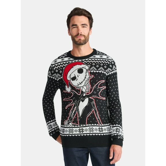Disney Nightmare Before Christmas Men's and Big Men's Holiday Sweater Ugly Sweater, Sizes XS-3XL