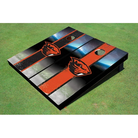 Oregon State University Field Long Stripe Alternating Themed Cornhole Boards