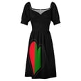 thumbnail image 4 of Black Heart in Green Sleeveless Dress sexy dress evening dress women korean style for woman, 4 of 6