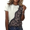 thumbnail image 3 of Paisley T-Shirt O Neck Oversize T-Shirts Short Sleeve Classic Tees Women Summer Graphic Tops, 3 of 5