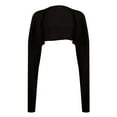thumbnail image 4 of JGGSPWM Solid Super Crop Shrug Sweater Cardigans for Womens Ribbed Knit Sweater Fall Fashion Jumper Petite Tops Open Front Long Sleeve Pullover Black L, 4 of 5