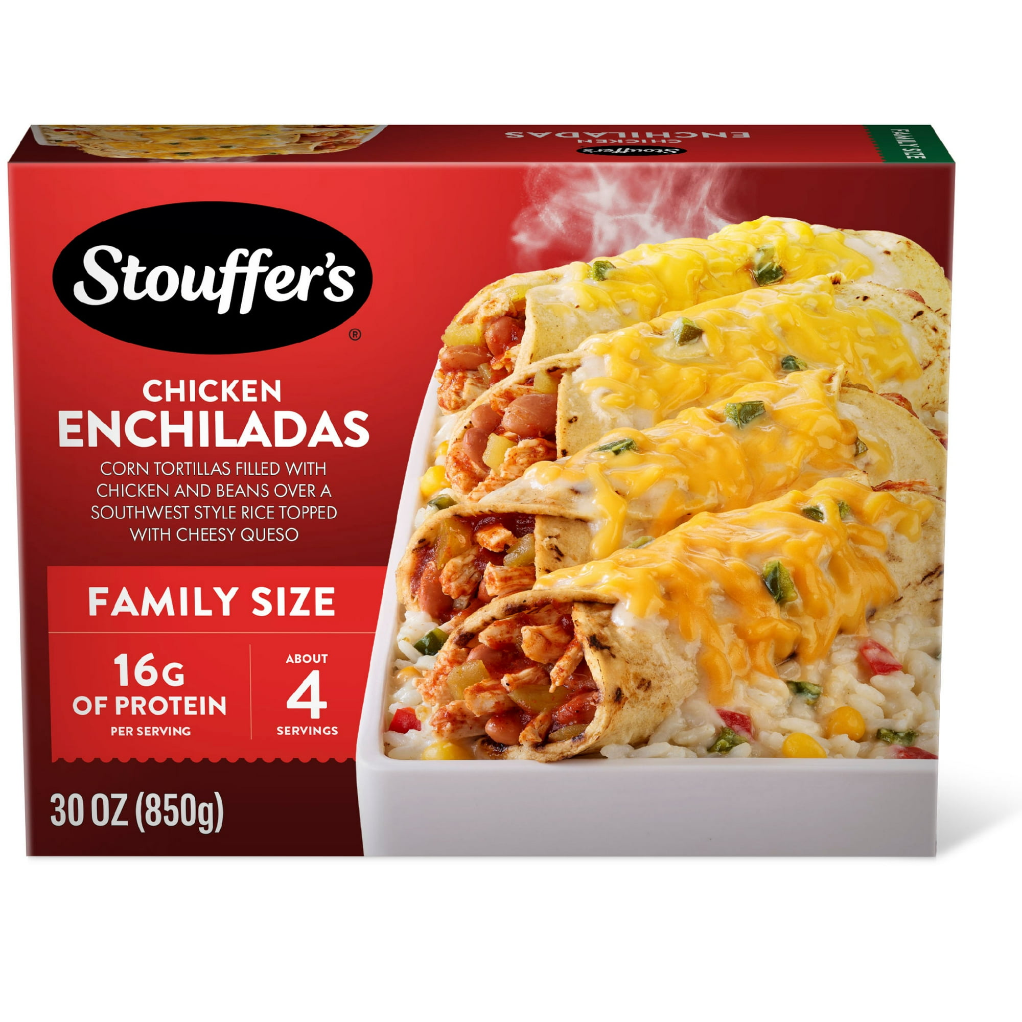 Stouffer’s Chicken Enchiladas, Family Size, Frozen Enchiladas, Family Size Frozen Meals 30 oz