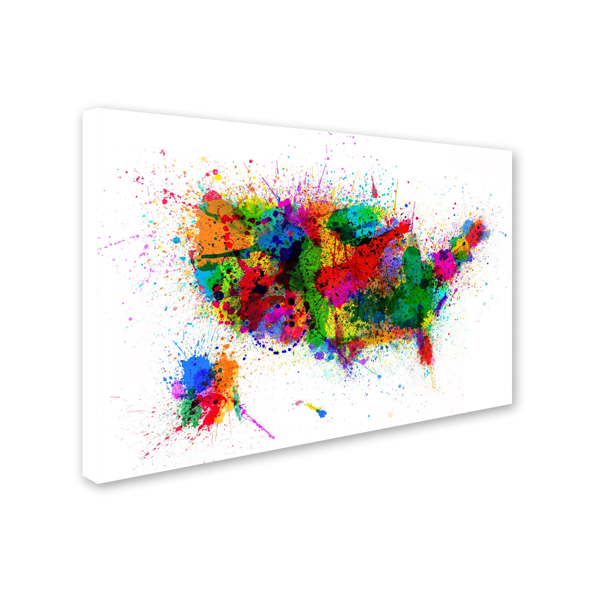 Trademark Fine Art "US Paint Splashes" Canvas Art by Michael Tompsett