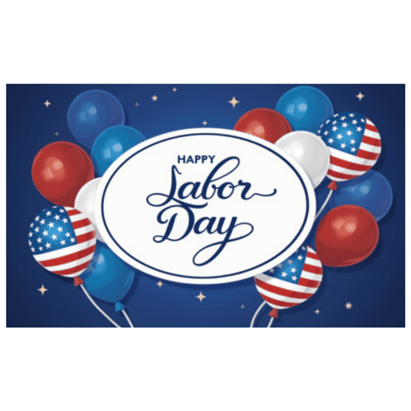 Decorative Design Happy Labor Day Banner Colorful Balloons Patriotic Theme for Outdoor Party Indoor Decoration Holiday Celebration