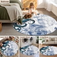 thumbnail image 5 of Round Rug 7Ft Washable Non-Slip, Nautical Blue Octopus Circle Area Rugs for Living Room Bedroom, Coastal Ocean Summer Boat Indoor Floor Mats Carpet Runner for Home Decor Aesthetic, 5 of 8