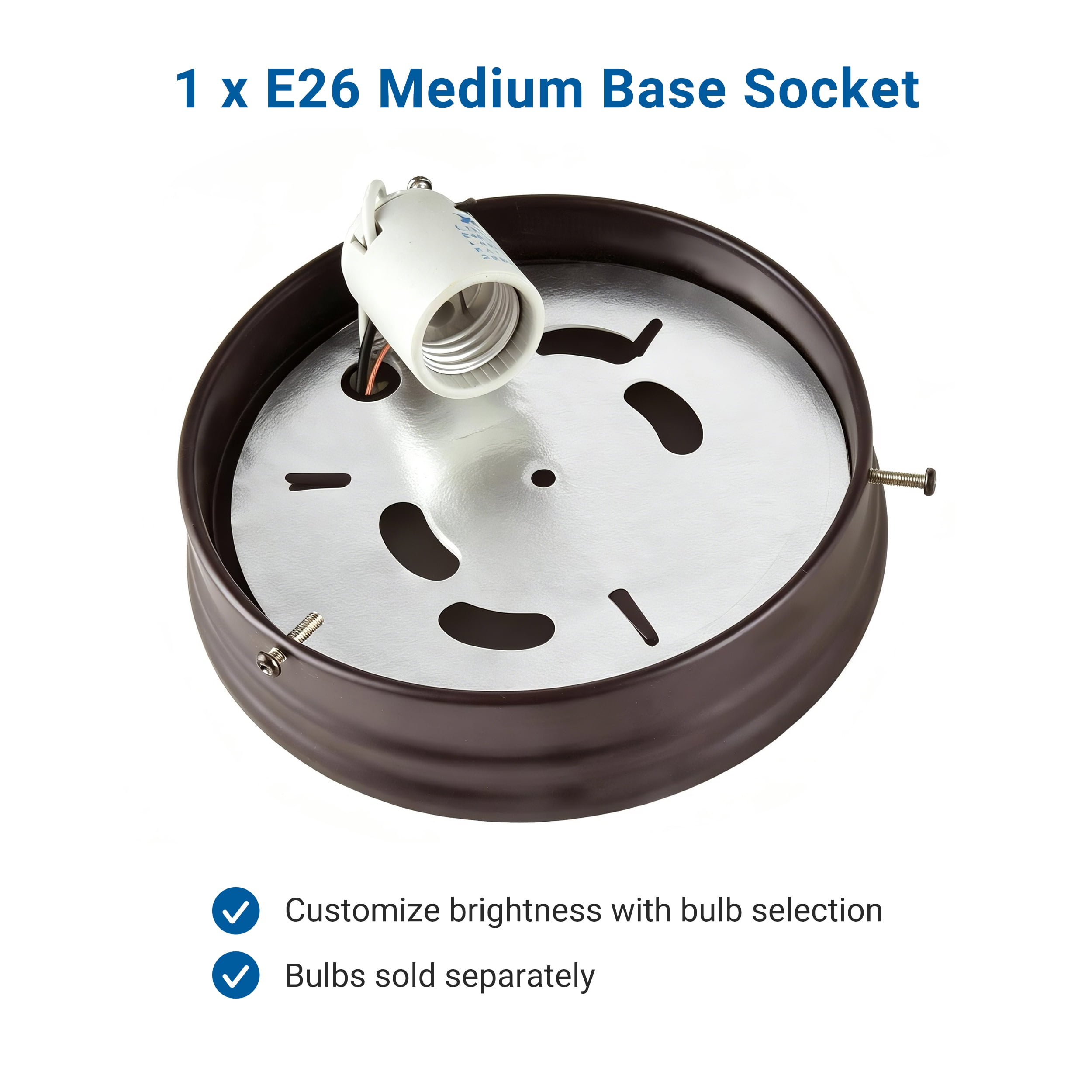 Mainstays Flush Mount Ceiling Light, Bronze Finish, Bulb Not Included