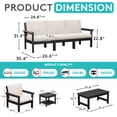 thumbnail image 4 of FUNDAZE Oversize 5 Pieces Patio Furniture Sets, Waterproof HDPE Frame Outdoor Conversation Sets Perfect for Patio, Poolside & Backyard, Black Frame with Khaki Cushion, 4 of 11