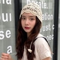 thumbnail image 2 of SikaFu Vintage Beanies Women Hat Vintage Handmade Crochet Knitted Hat Lady All Seasons Skullies Beanies Female Flower Beanie Hat, 2 of 6