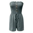thumbnail image 6 of TTUHYWXI Women's Strapless Printed Short Rompers Beachwear One Piece jumpsuit (Grey, XXL), 6 of 7