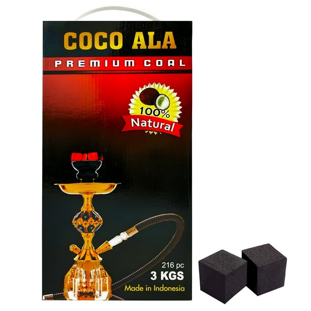 Coco Ala Charcoal 100 Natural Coconut Hookah Shisha Coal Hookah Coals 216 Pieces 3kg Walmart Com Walmart Com