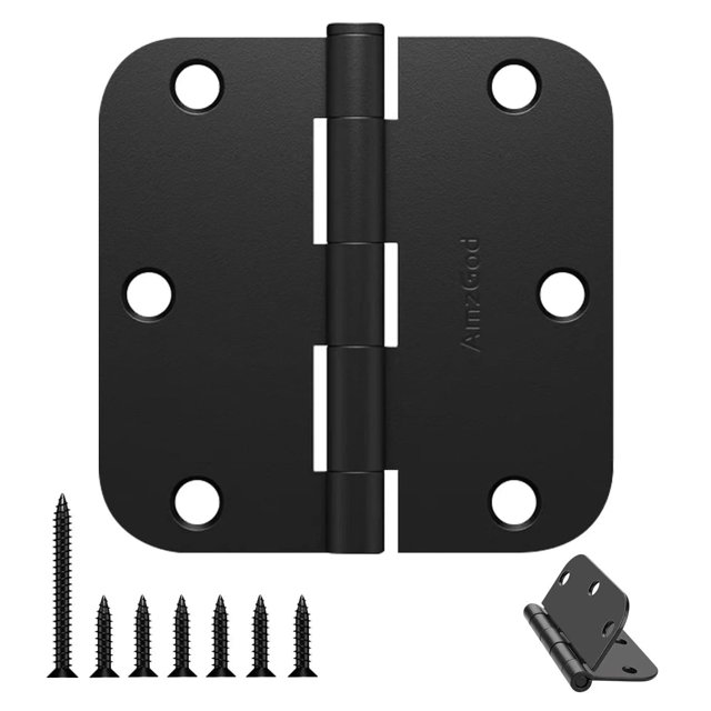 Bisagras de puerta AmzGod, color negro mate, 12 unidades, 8,9 cm, para puerta interior
